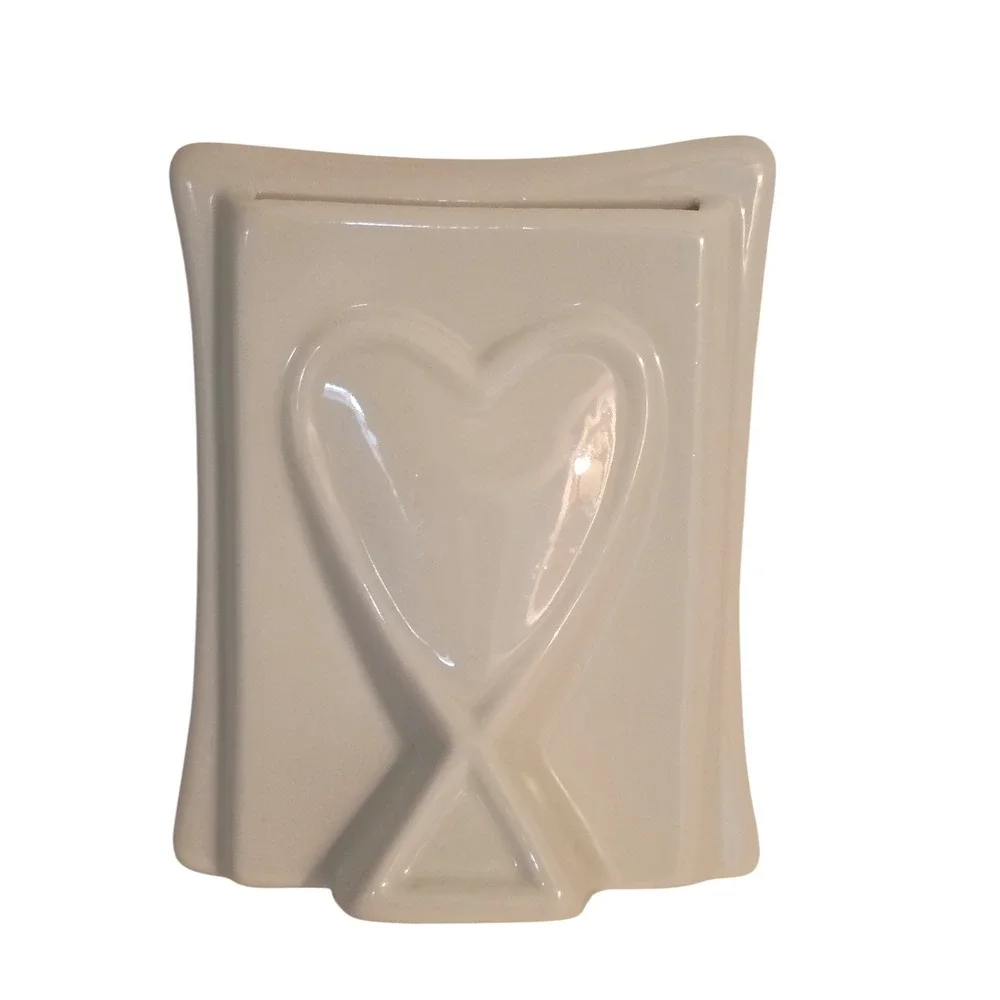 Paul Sebastian 1990 Vintage Ceramic Floral Picture Frame Gold Trim Heart Back